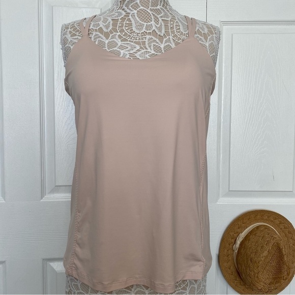 ATHLETA tank top dust pink build in bra support top size Medium - Picture 1 of 11